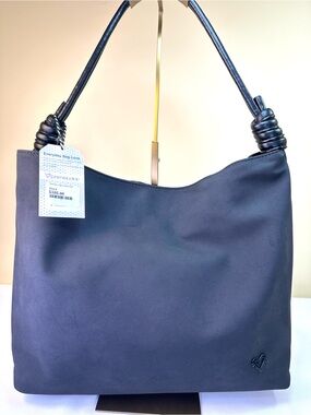 PreneLove Chatham Vegan suede black Hobo shoulder knotted straps NWT